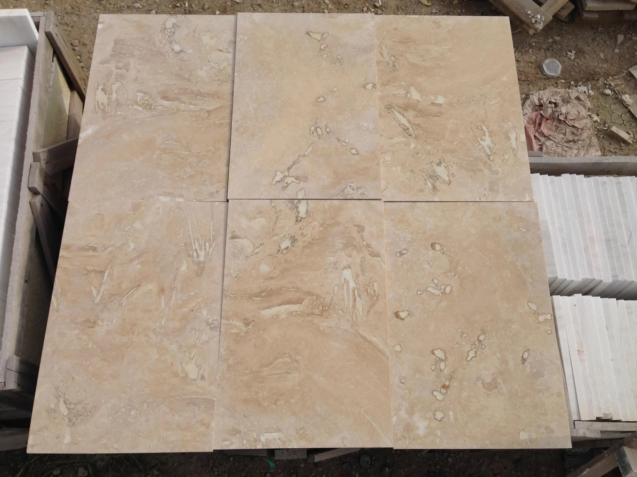 Travertine Filled