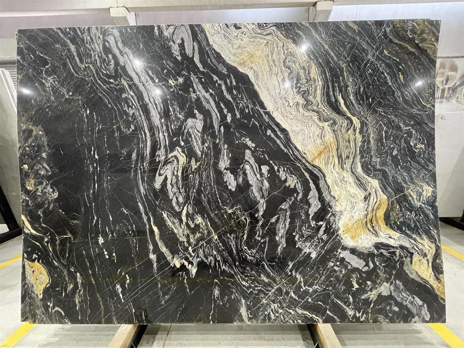 Nero Picasso Marble for Bookmatch Walls | Turkish Black Marble Supplier