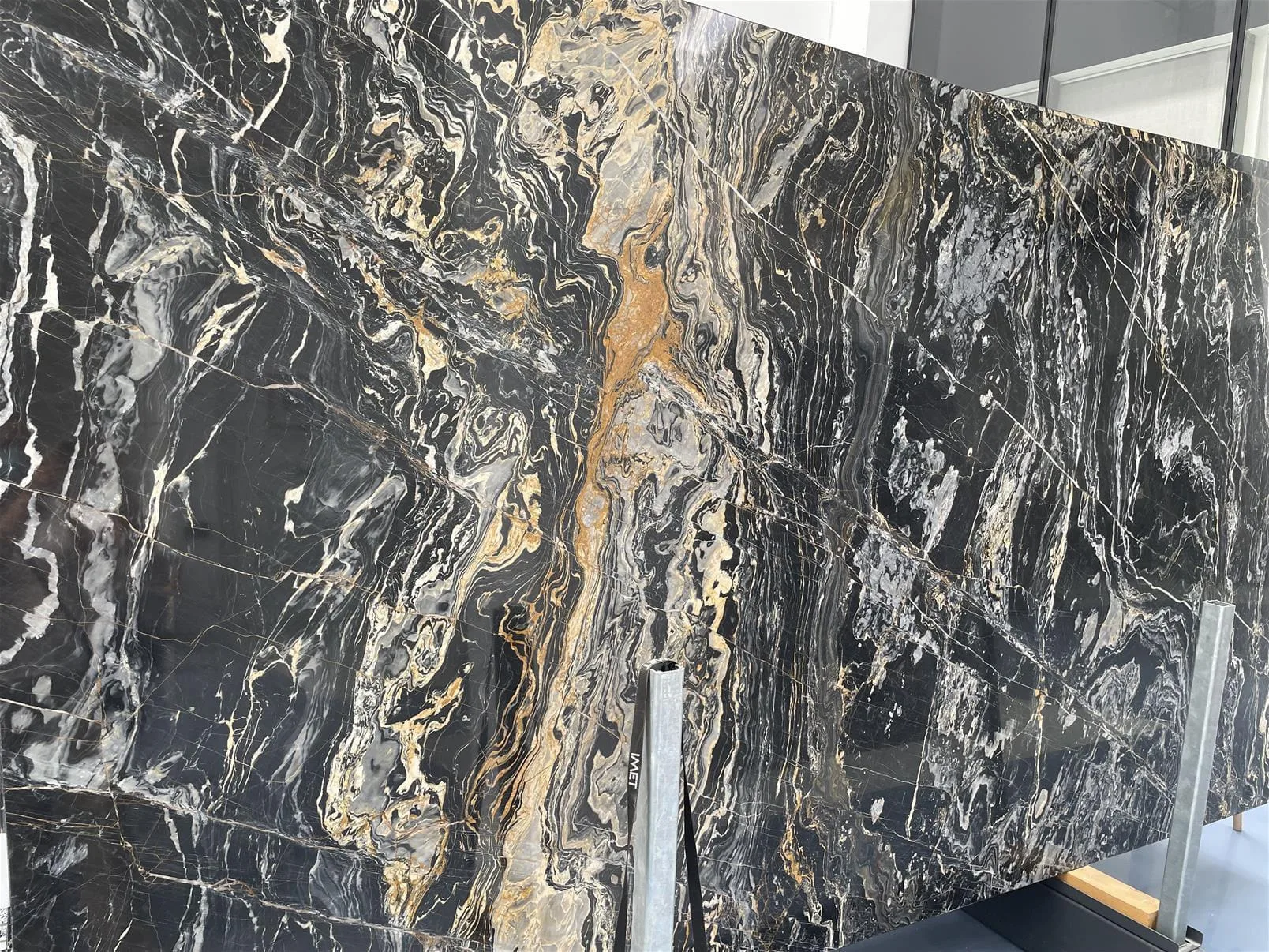 Nero Picasso Marble for Bookmatch Walls | Turkish Black Marble Supplier