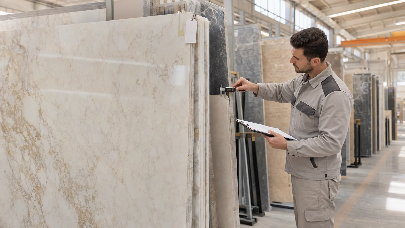 How to Inspect Turkish Marble & Travertine Slabs: 20-Point Checklist