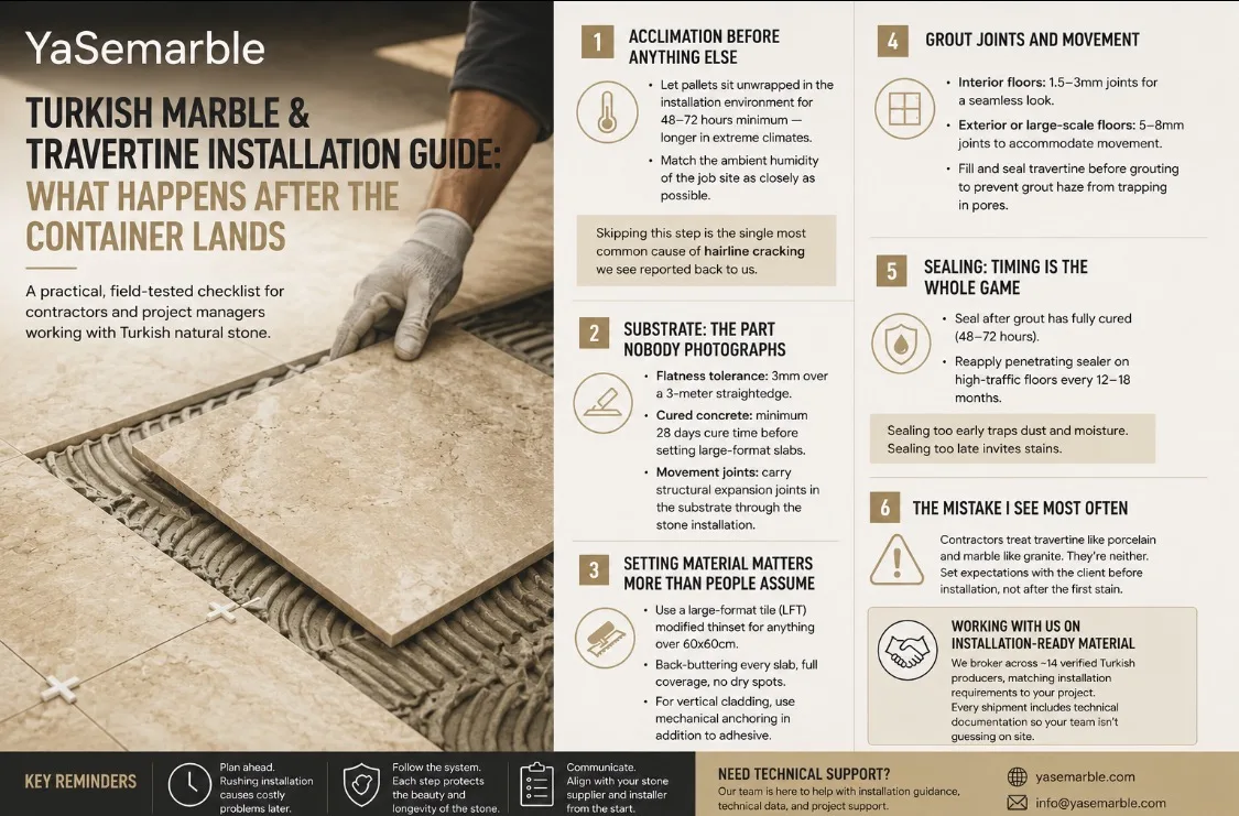 Turkish Marble & Travertine Installation Guide (2026) | YaSeMarble